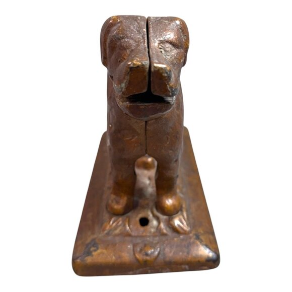 Farmhouse Antique Cast Iron Dog Nutcracker on Base Pat. 1919 St Bernard Original - Picture 2 of 9